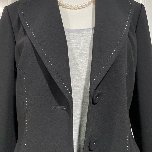 Ann Taylor black blazer with subtle white stitching. Very classy and versatile. - Picture 3 of 6